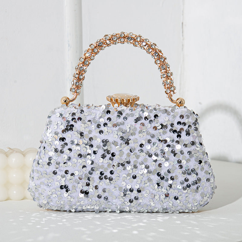 Women's Retro Fashion Dinner Sequined Banquet Portable Evening Bags