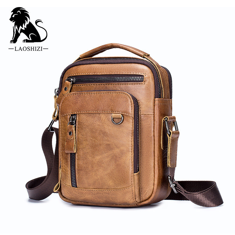 Men's Old Lion First Layer Cowhide Trendy Men's Messenger Bags