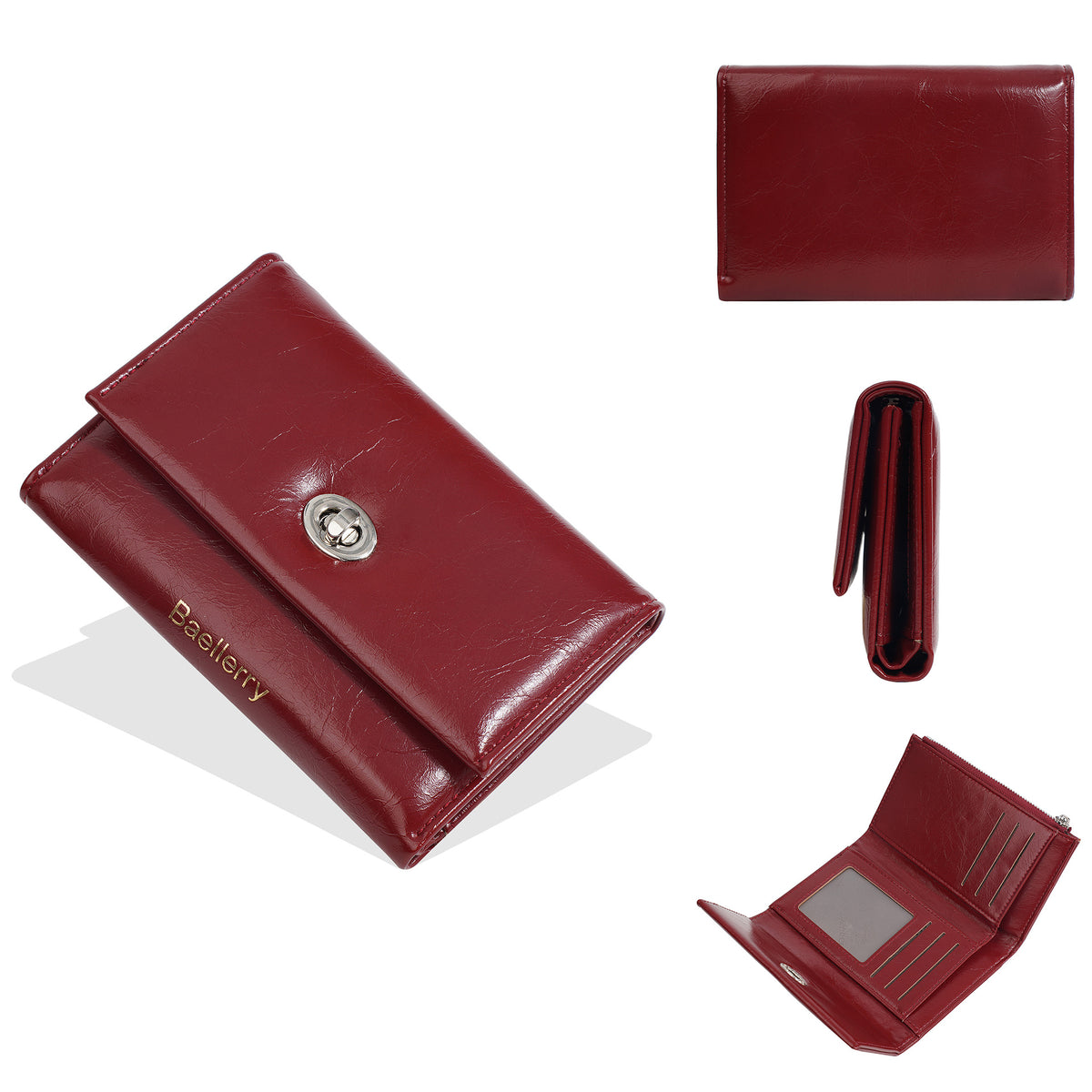 Women's Short High-grade Style Trifold Fashion Zip Ladies Wallet