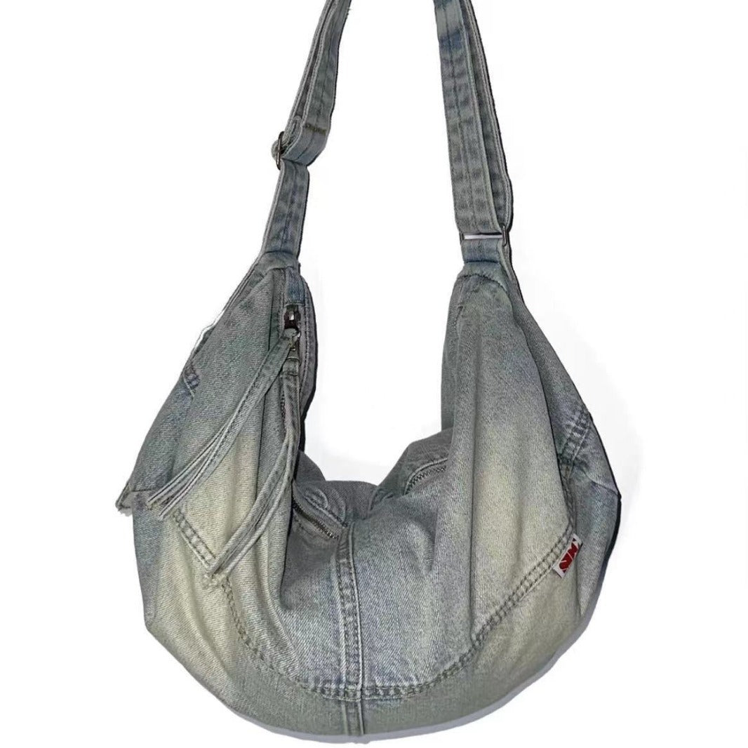 Women's Nier Distressed Jean Washed Cloth Sweet Cool Crossbody Bags