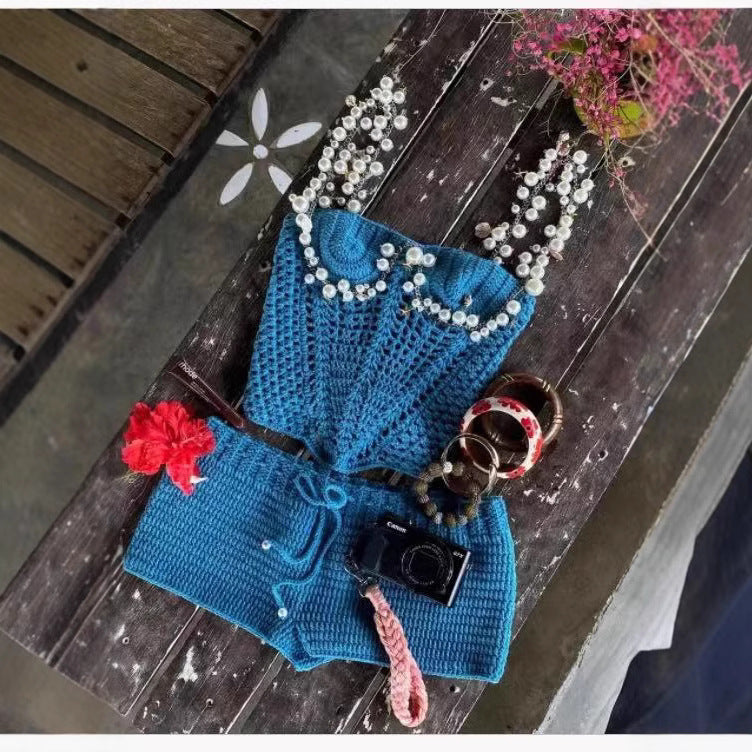 Cool Fashion Sexy Solid Color Beading Suits