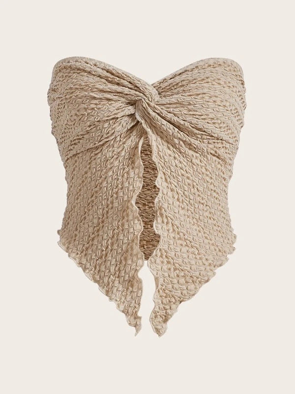 Women's Fashion Sexy Pleated Twist Tube Backless Tops
