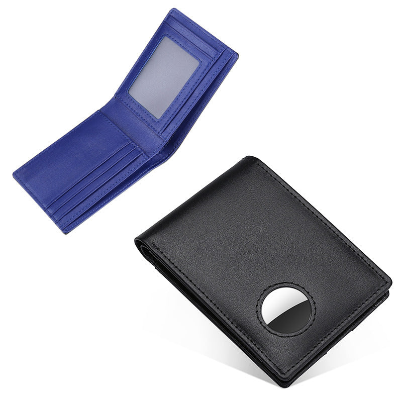 Classic Men's Positioning Tracker Leather Short Men's Wallet