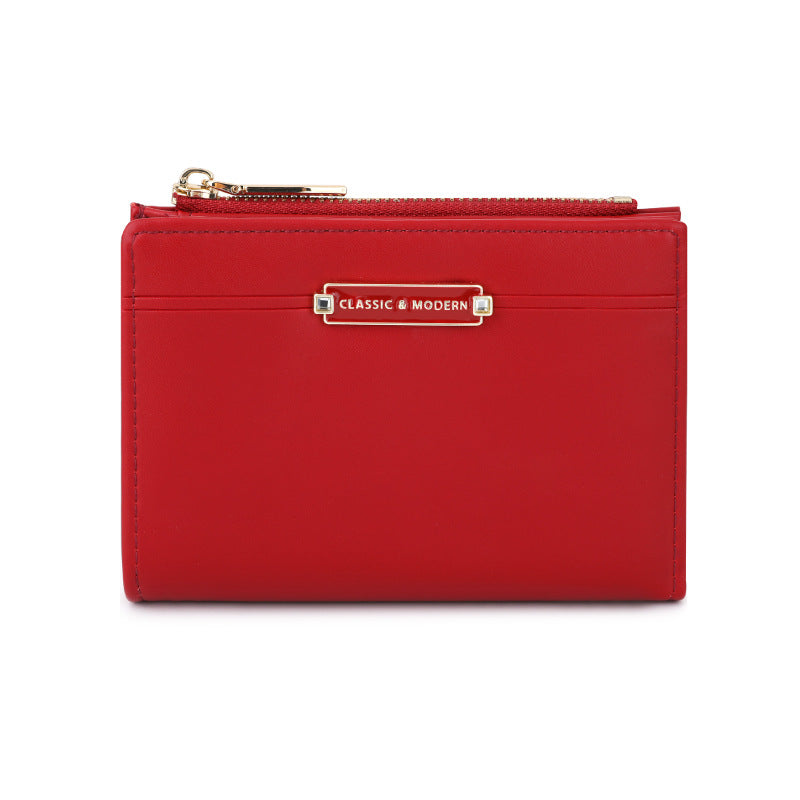 Elegant Versatile Unique Rhinestone Metal Short Ladies Wallet