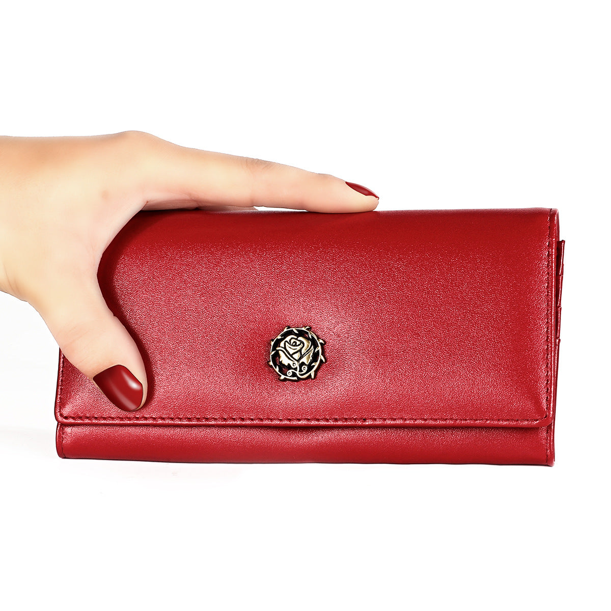 Women's Pretty Leather Long Fashion Cattlehide Ladies Wallets