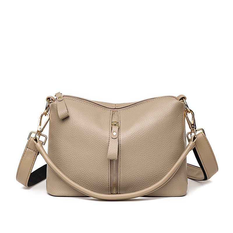 Women's Simple Large Capacity Cowhide Fashion Popular Shoulder Bags