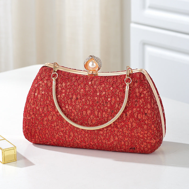 Lace Sequin Ancient Style Hand Cheongsam Handbags