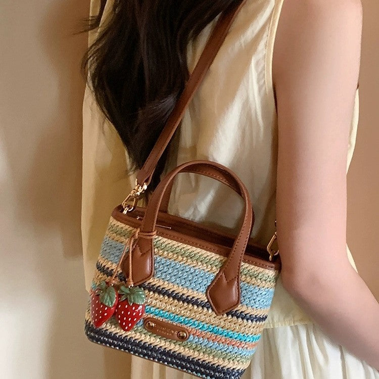 Women's South Wind Sunshine Summer Woven Underarm Shoulder Bags