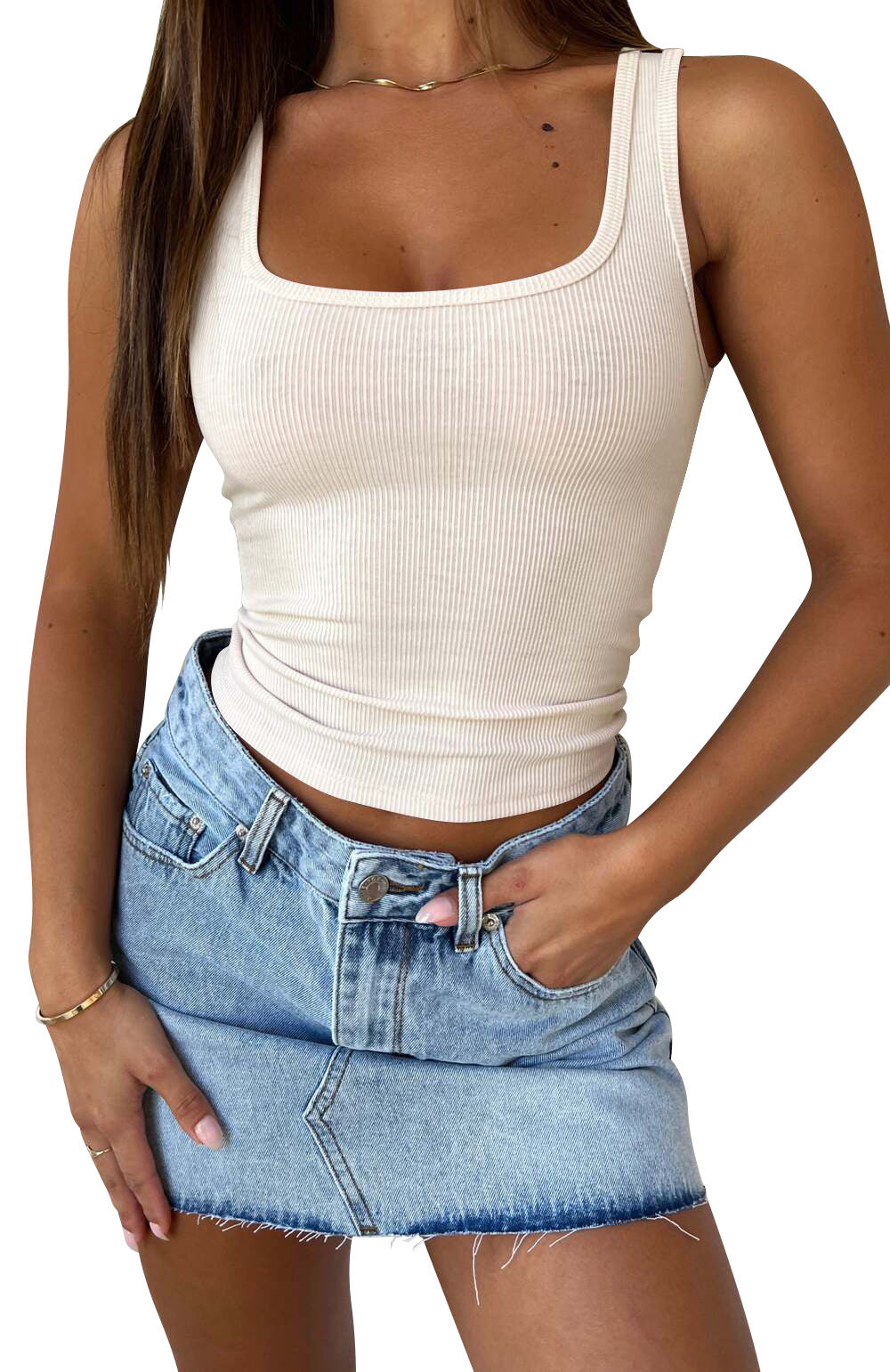 Women's Sexy Solid Color Hot Summer Thread Tops