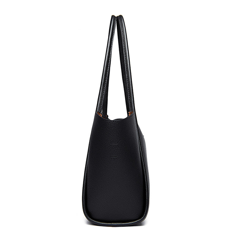 Women's Simple Large Capacity Totes Trendy Leather Shoulder Bags