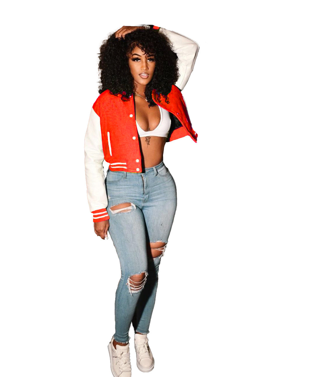 Women's Fashion Button Pressing Thread Baseball Blouses