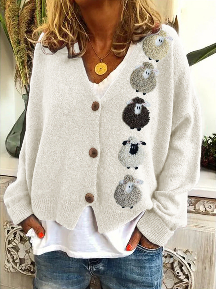 Classy Christmas Abstract Printing Casual Cloak Sweaters