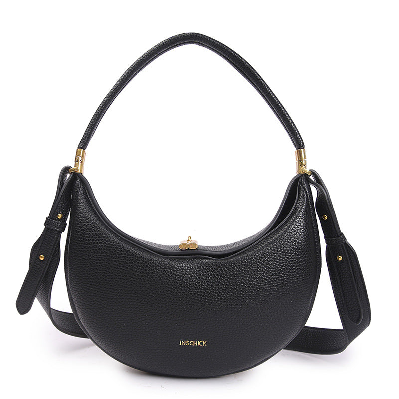 Women's Super Popular White Medium-sized Monthly Curved Armpit Bags