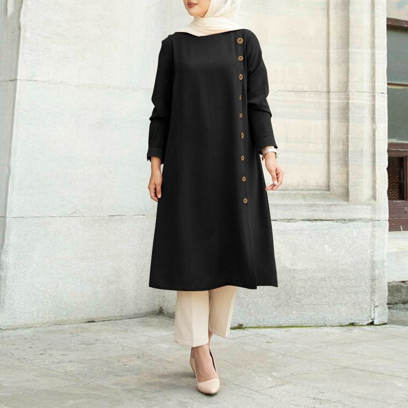 Women's Casual Long Sleeves Fastener Decoration Sleeve Clothing
