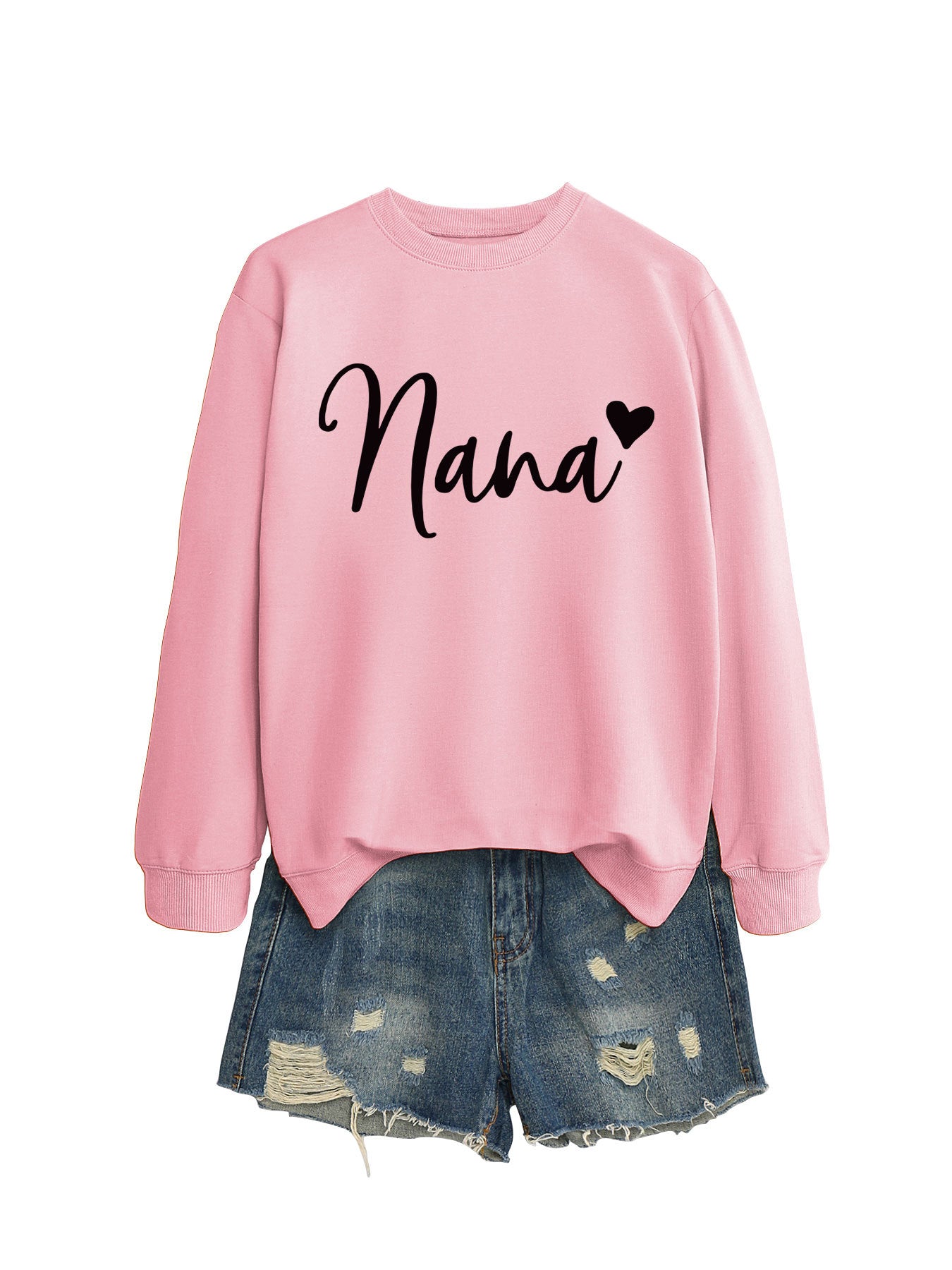 Women's Round Neck Elegant Heart Printing Simple Sweaters