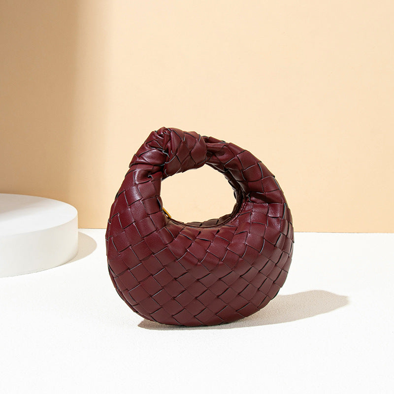 Women's Woven High-grade Mini Knotted Croissant Handmade Handbags