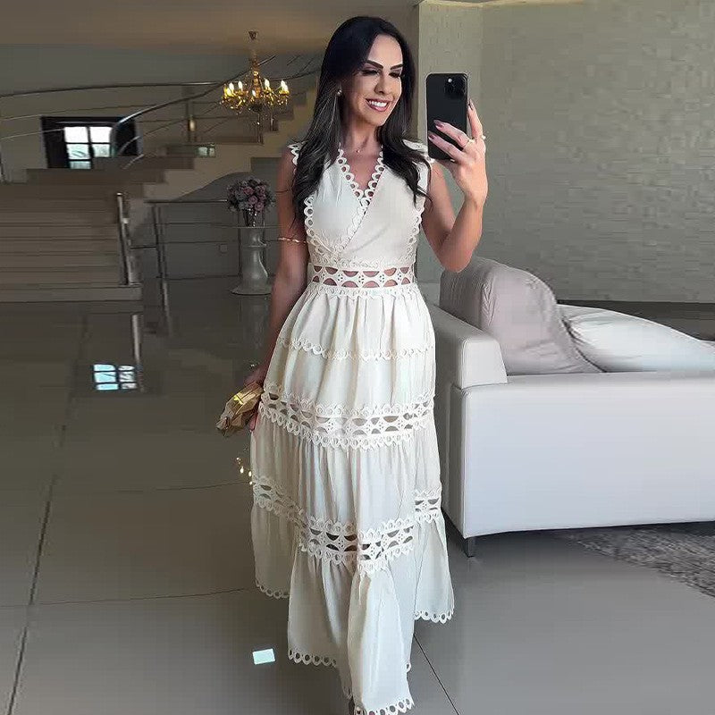 Style Temperament Palace Embroidered Slimming Long Dresses