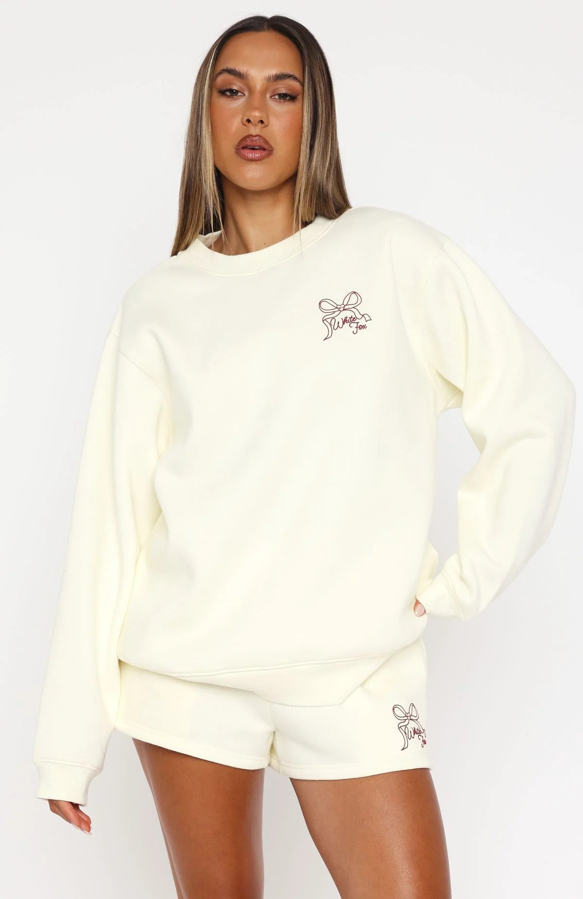 Women's Long Sleeve Bowknot Printed Sweatshirt Sweaters