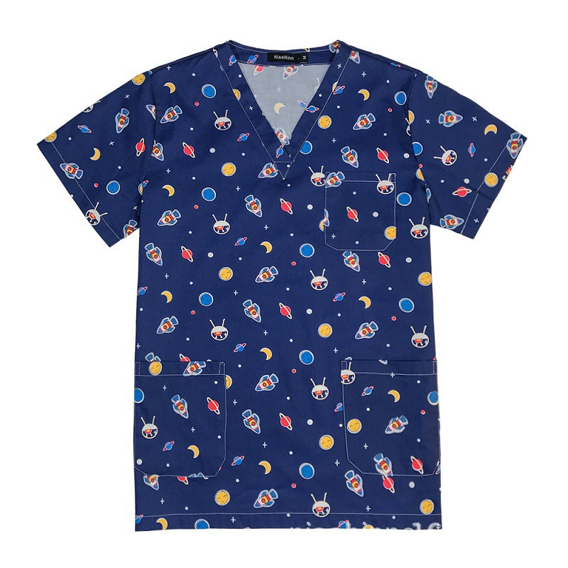 Women's & Men's & Cartoon Printed T-shirt For Surgical Gown Uniform