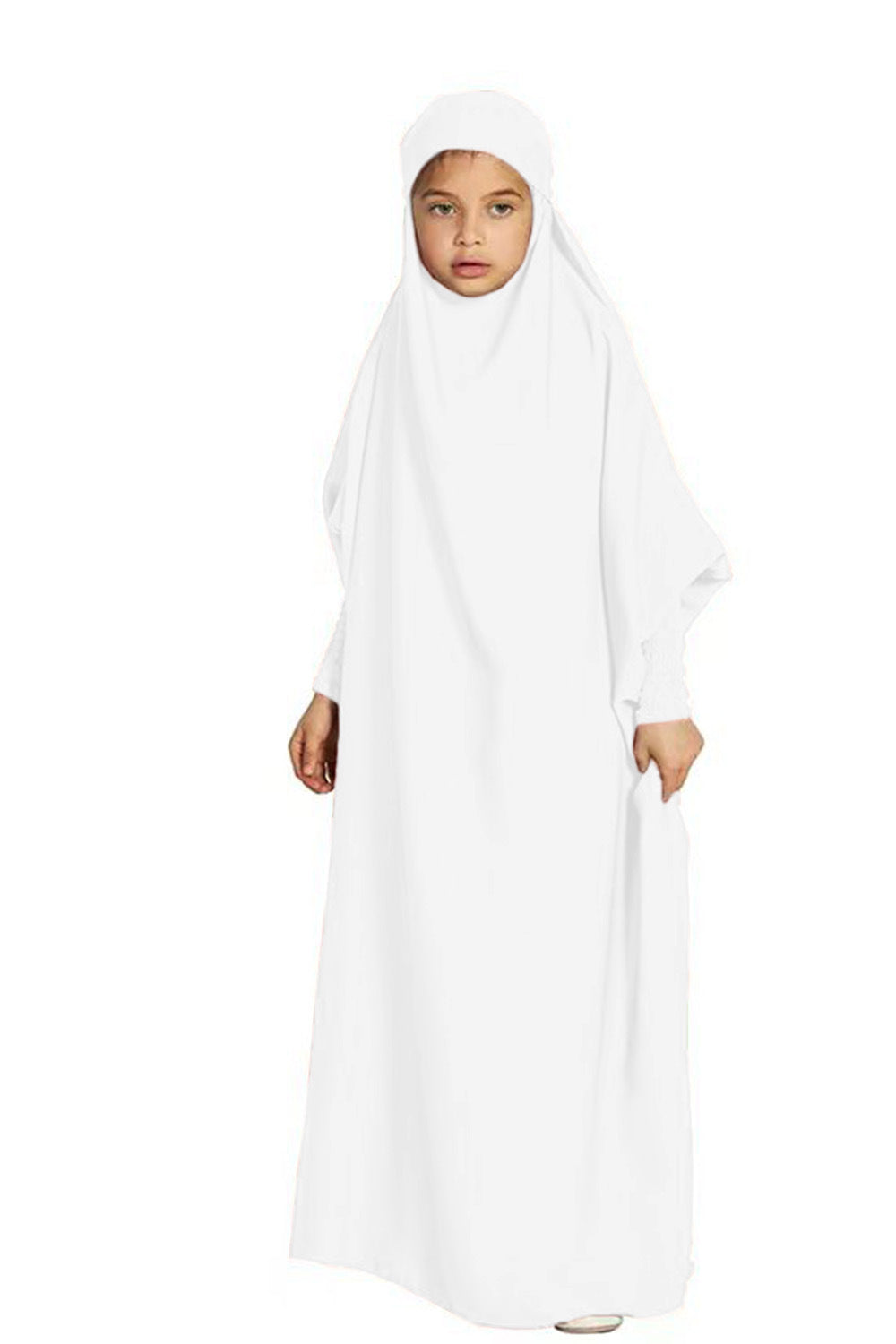 Children's Hooded Batwing Sleeve Dress Fashion Casual Clothing