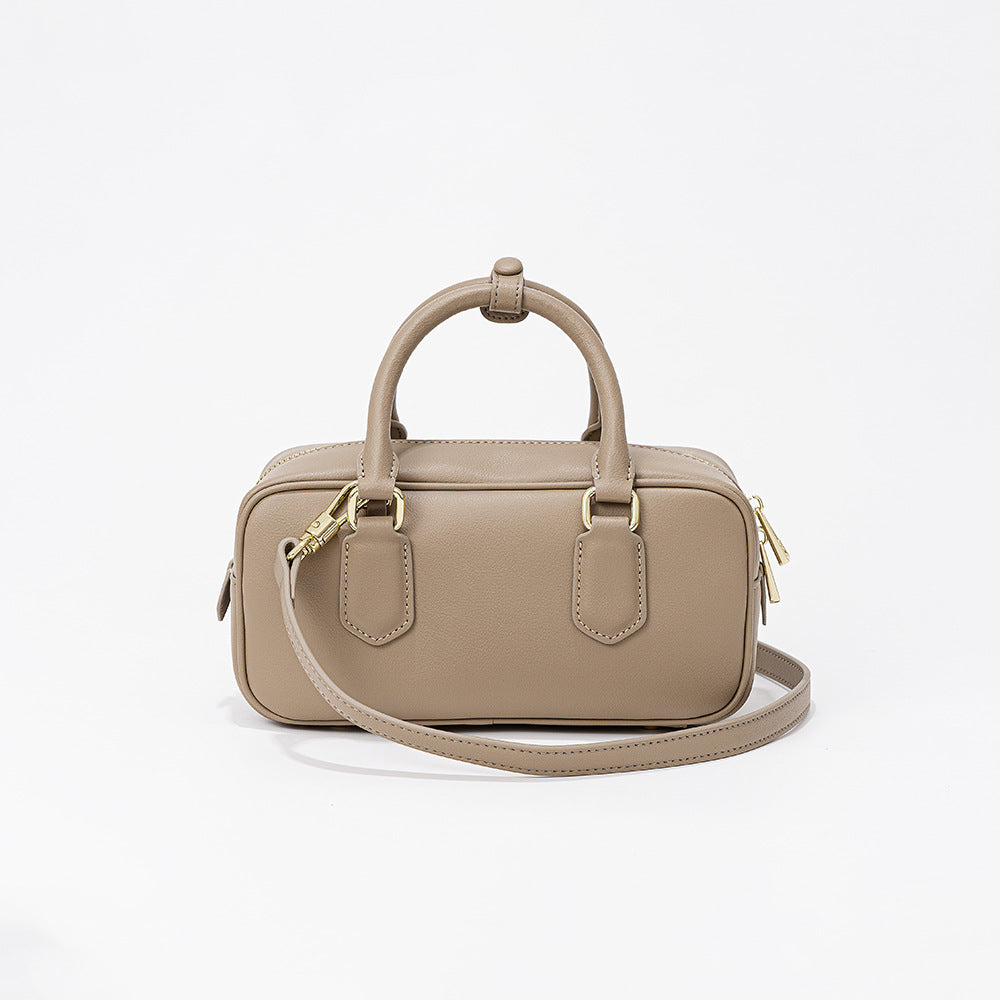 Women's Vintage Boston Bowling Genuine Leather High Handbags