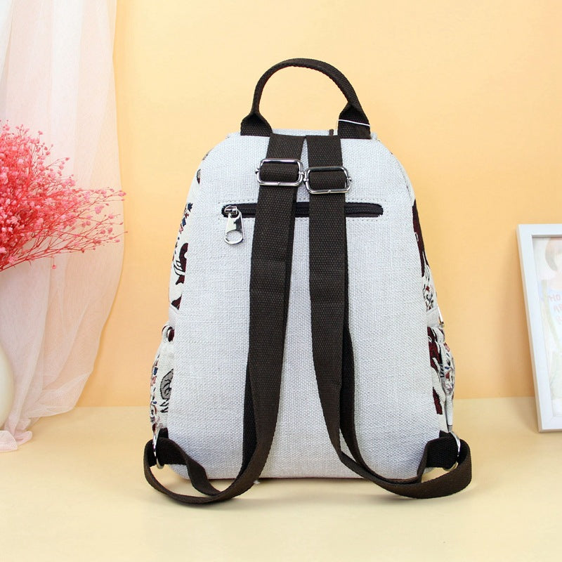 Retro Elephant Pattern Fresh Leisure Double Backpacks