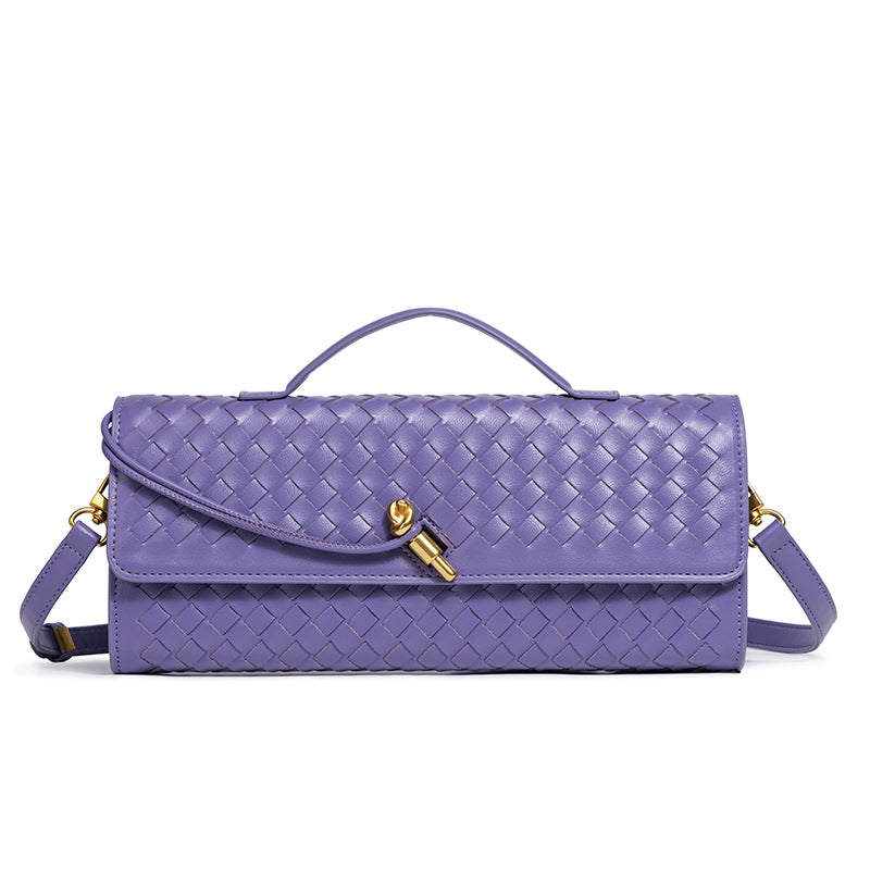 Women's Niche Woven Baguette Fashion Horizontal Clutch Handbags