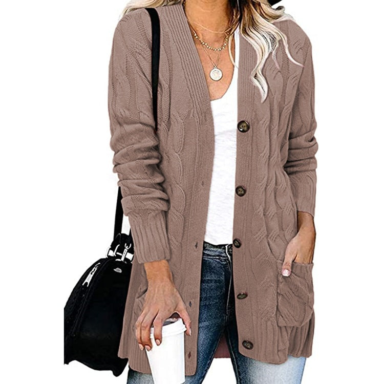 Women's Casual Knitted Large Loose Button Female Cardigans