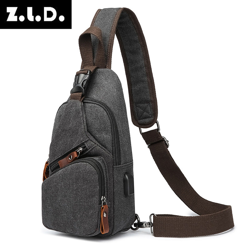 Men's Unique Versatile Elegant Vintage Canvas Men's Chest Bags
