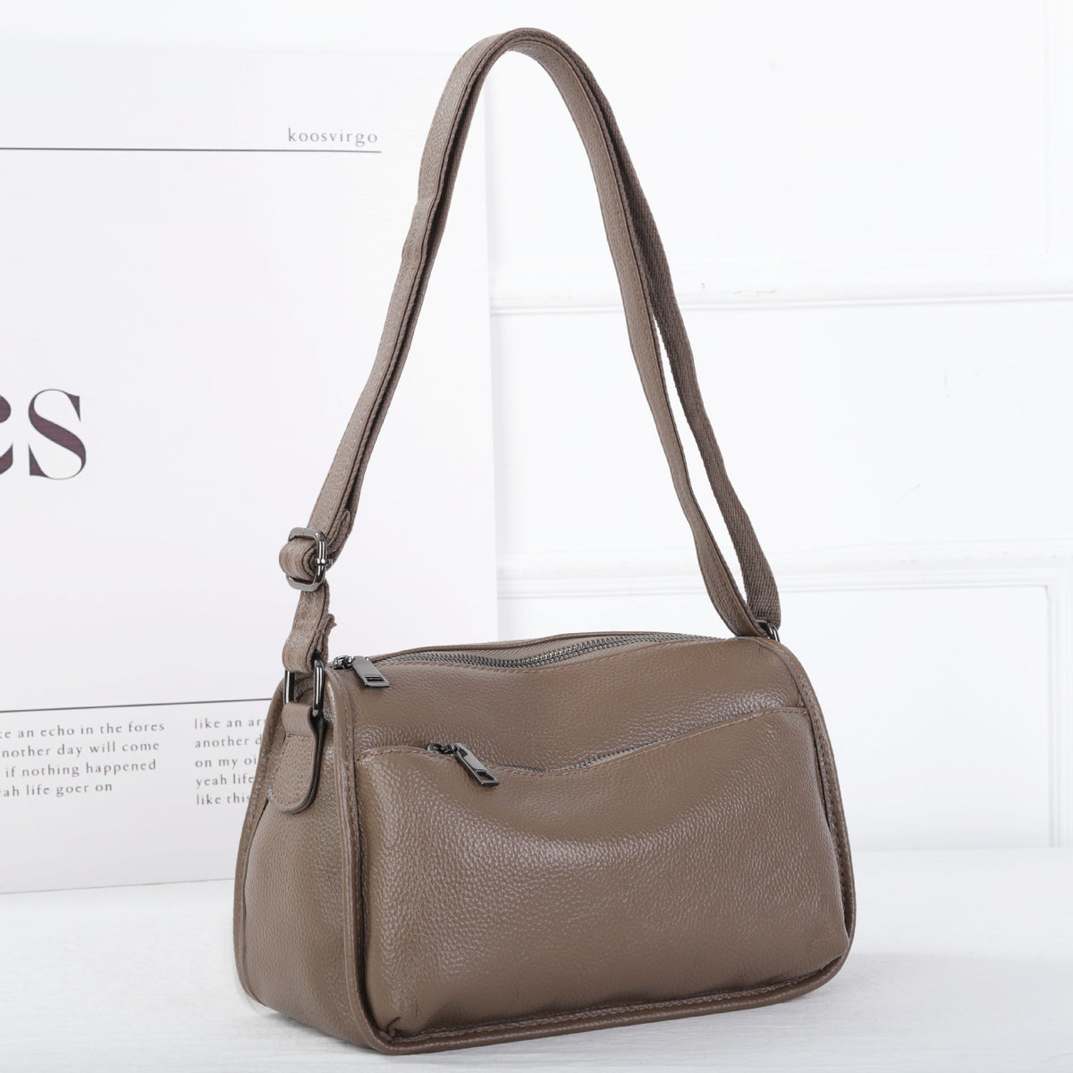 Women's First Layer Leather Large Capacity Beauty Fashion Simple Practical Soft Bags