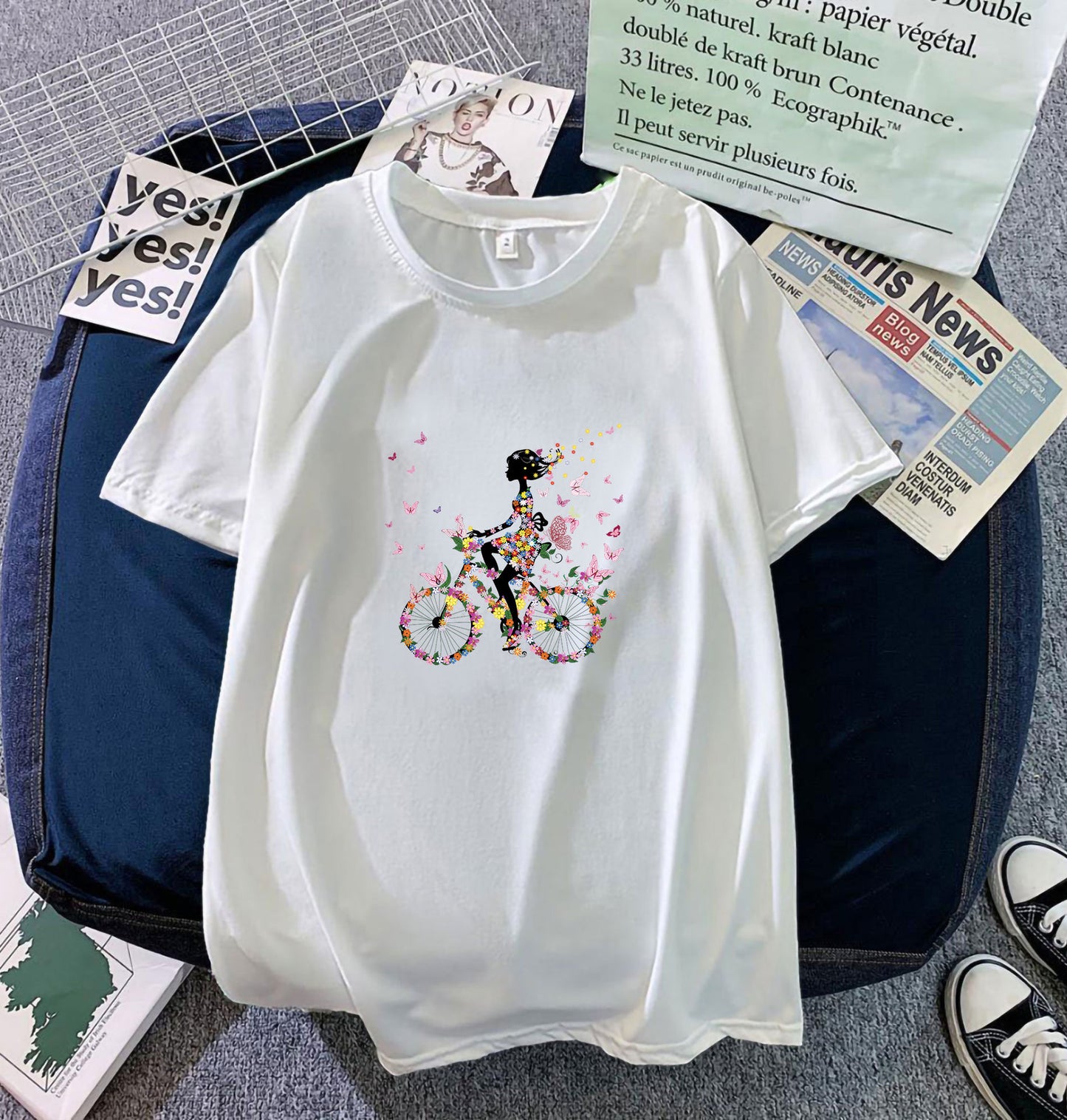 Women's Short-sleeved T-shirt Summer Korean Style Loose Blouses