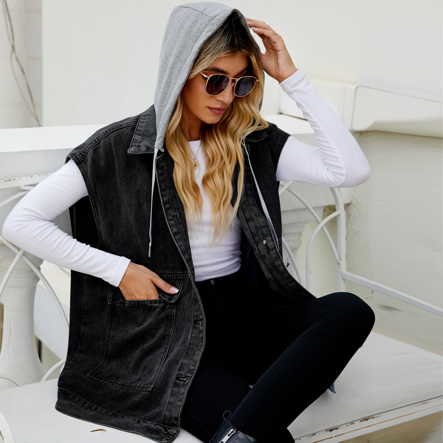 Women's Denim Waistcoat Summer Fashion Trendy Sleeveless Vests