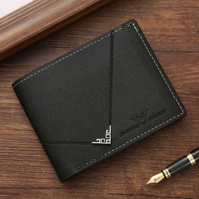 Men's Youth Simple Fashion Plain Horizontal Vertical Men's Wallet
