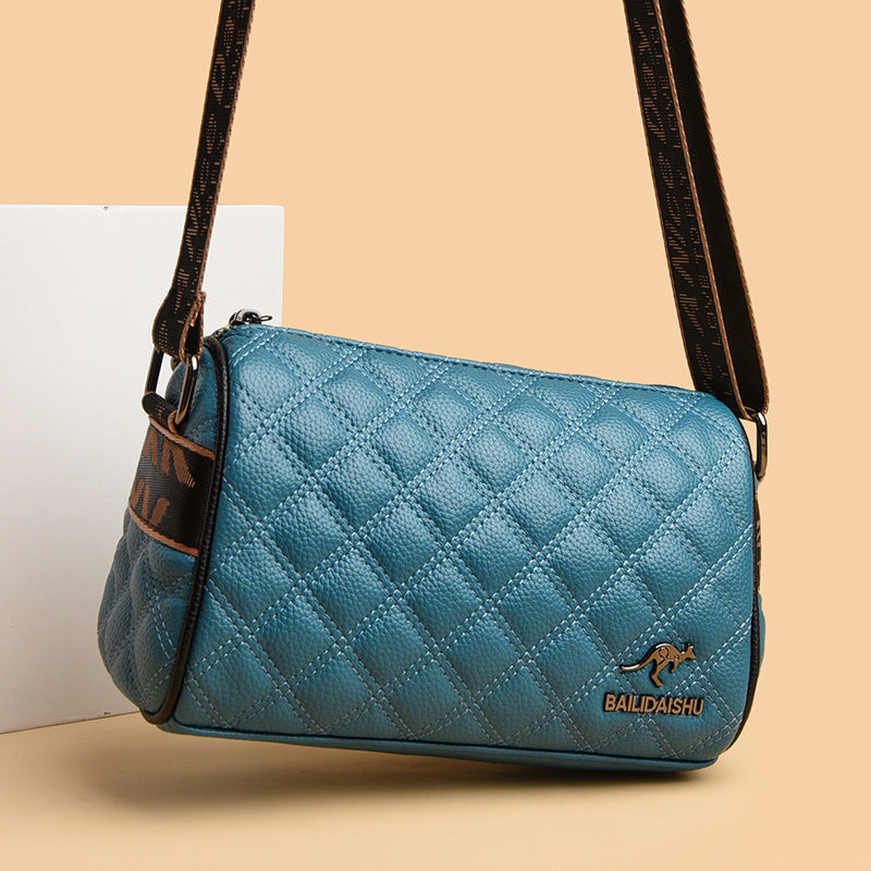 Women's Leather Fashionable Fashion Soft Wide Strap Shoulder Bags