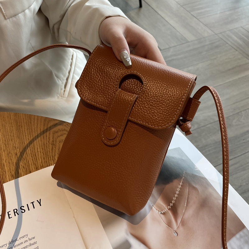 Women's Charming Leather Trendy Cattlehide Fashion Phone Bags