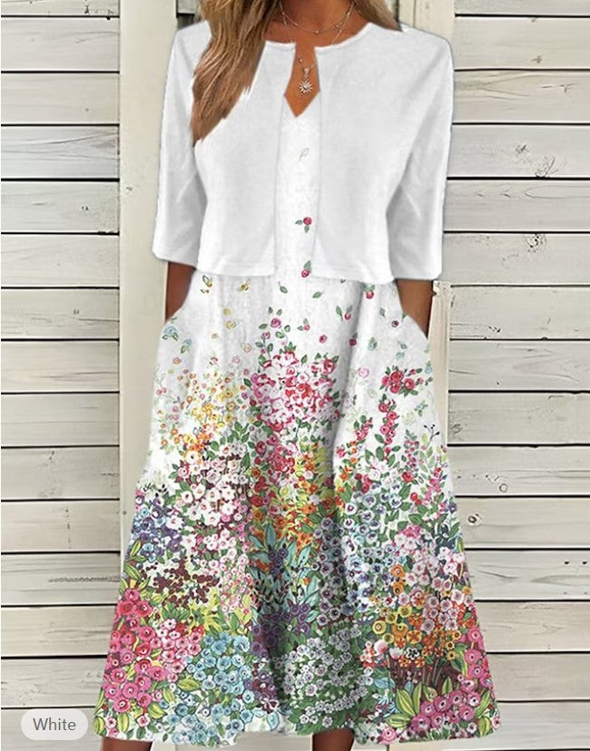 Women's Mature Elegant Long Two-piece Set Dress Dresses