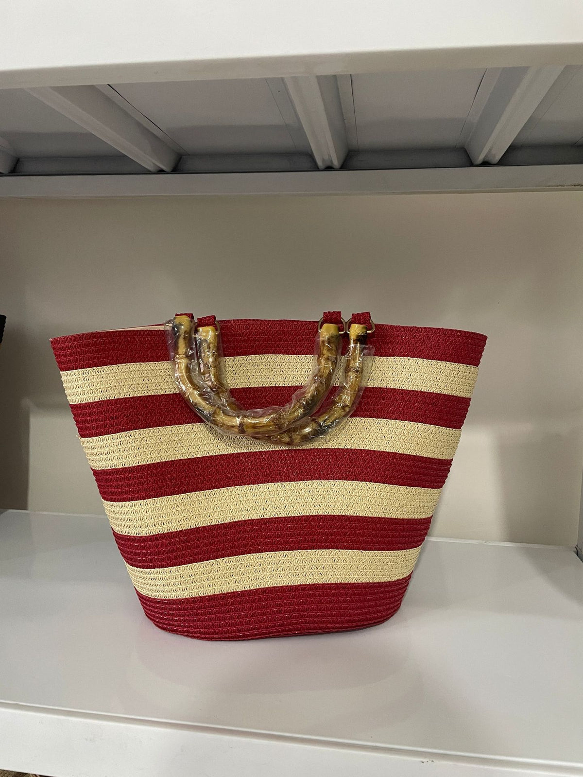 Stitching Single Large Capacity Bamboo Woven Tote Bags