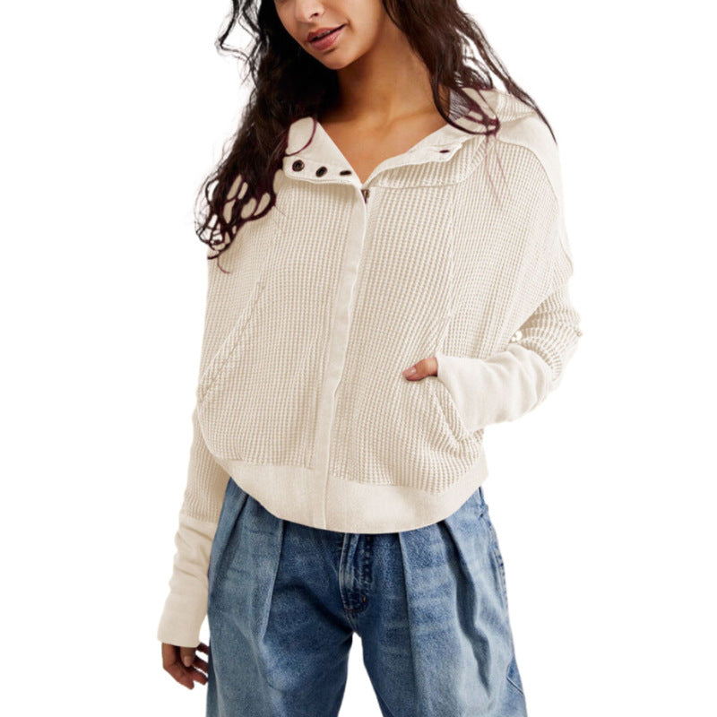Women's Long Sleeve Pullover Zipper Trendy Hoodie Sweaters