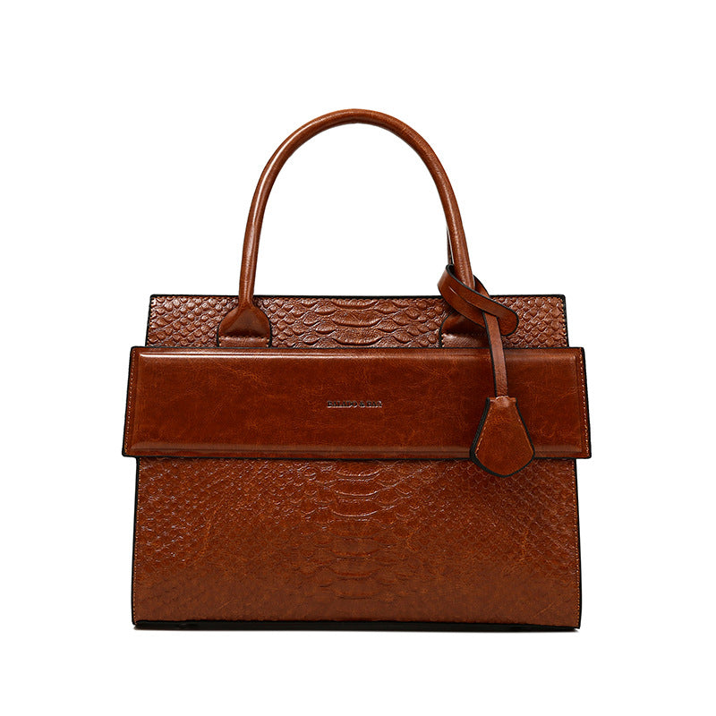 Women's Retro Match Sets Oily Leather Shoulder Bags