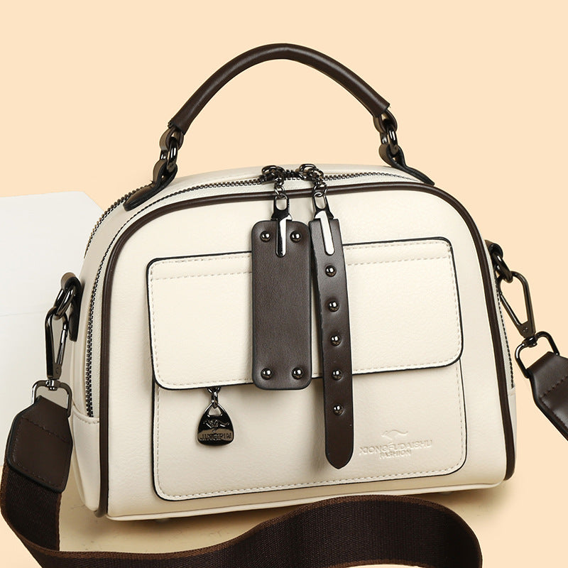 Women's Versatile Mom Large Capacity Soft Leather Shoulder Bags