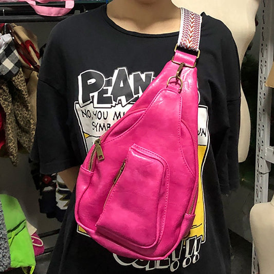 Women's Retro Color Jacquard Strap Fashion Waist Packs