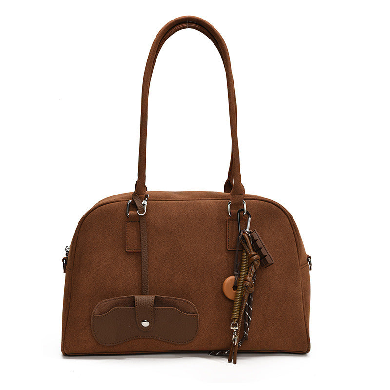 Women's Retro Frosted Large Capacity Commuter Fashionable Shoulder Bags