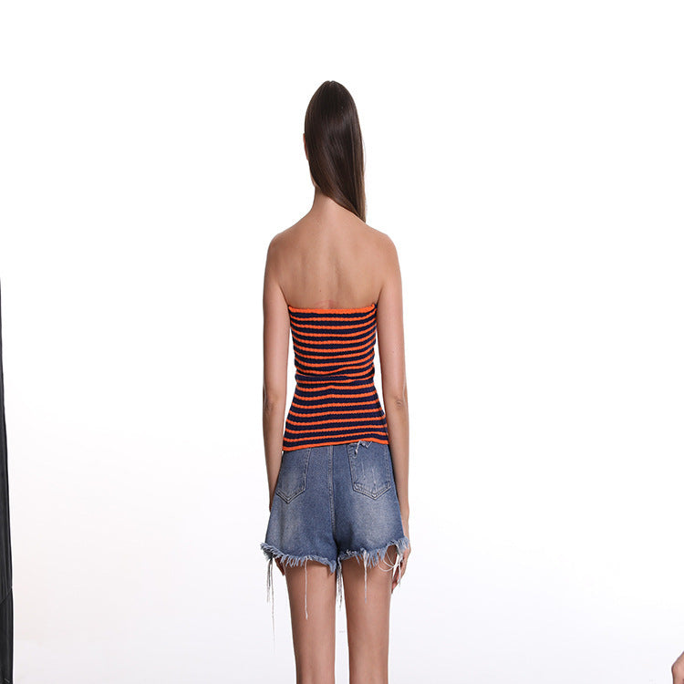 Women's Sexy Stripes Bandeau Tube Camisole Clothing
