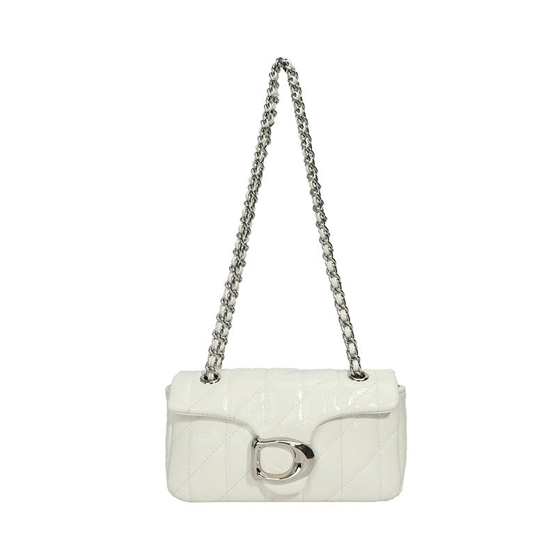 Women's Chain High-grade Classic Style Burst Leather Small Square Bags