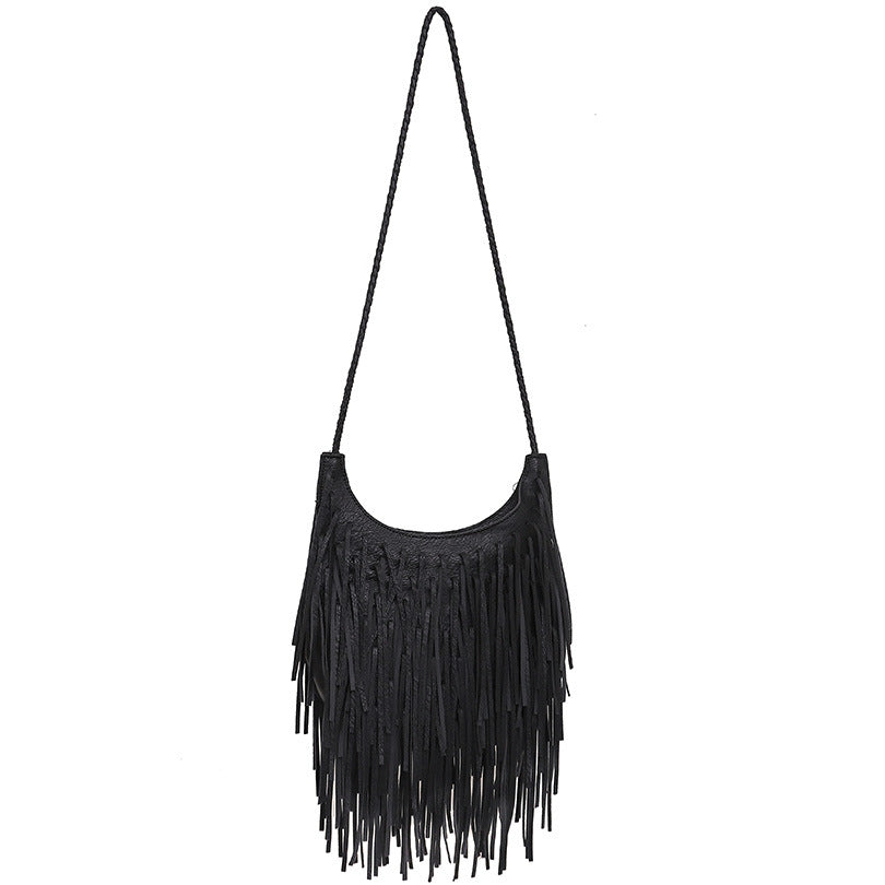 Fashion Tassel Lady's Individual Soft Leather Women's Shoulder Bag