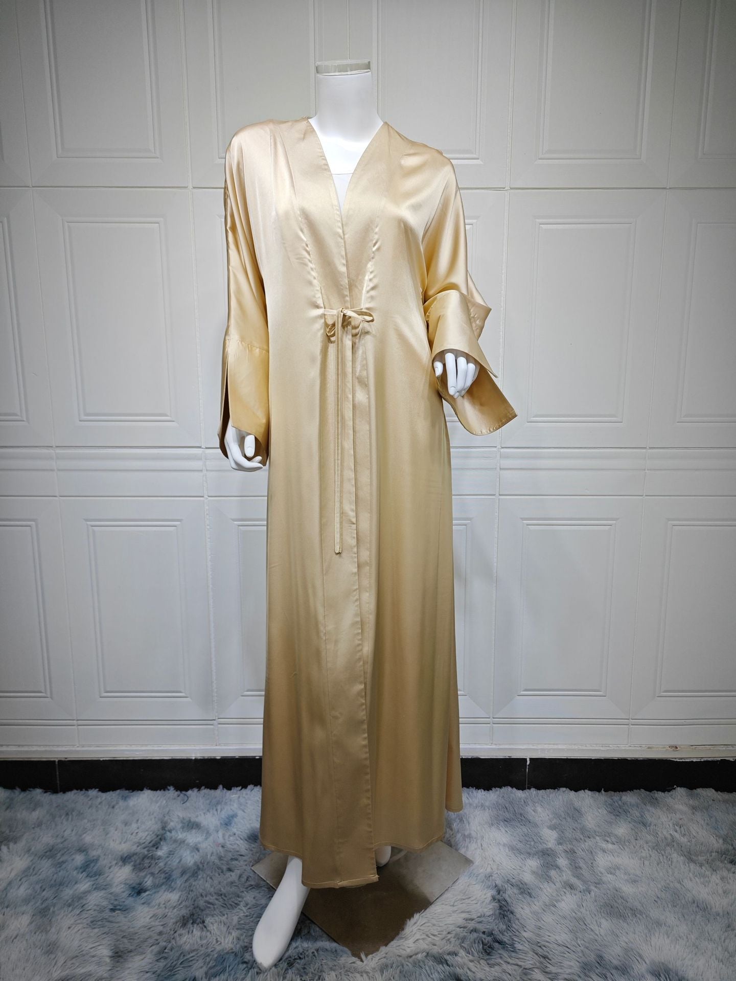 Muslim Robe Fashion Satin Soft Dress Clothing
