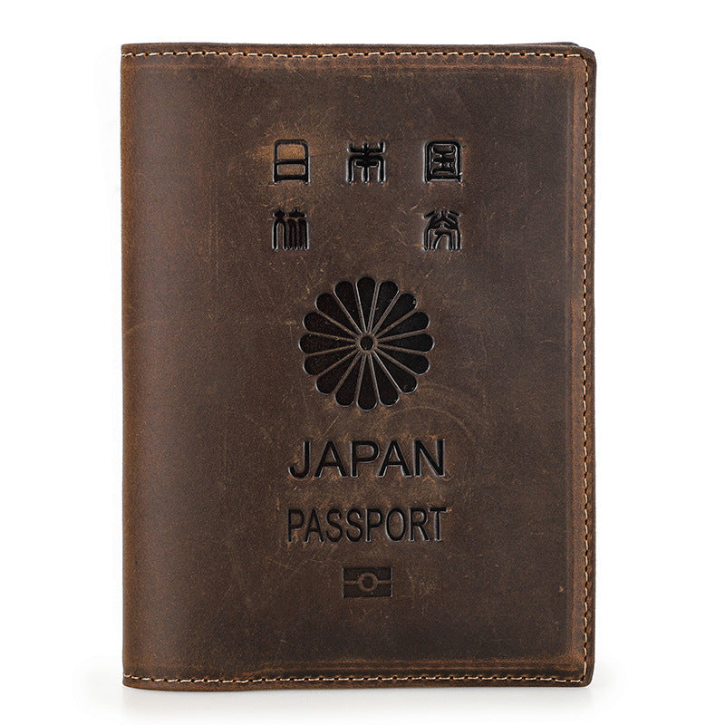 Angel Retro Crazy Horse Leather Swiping Men's Wallets