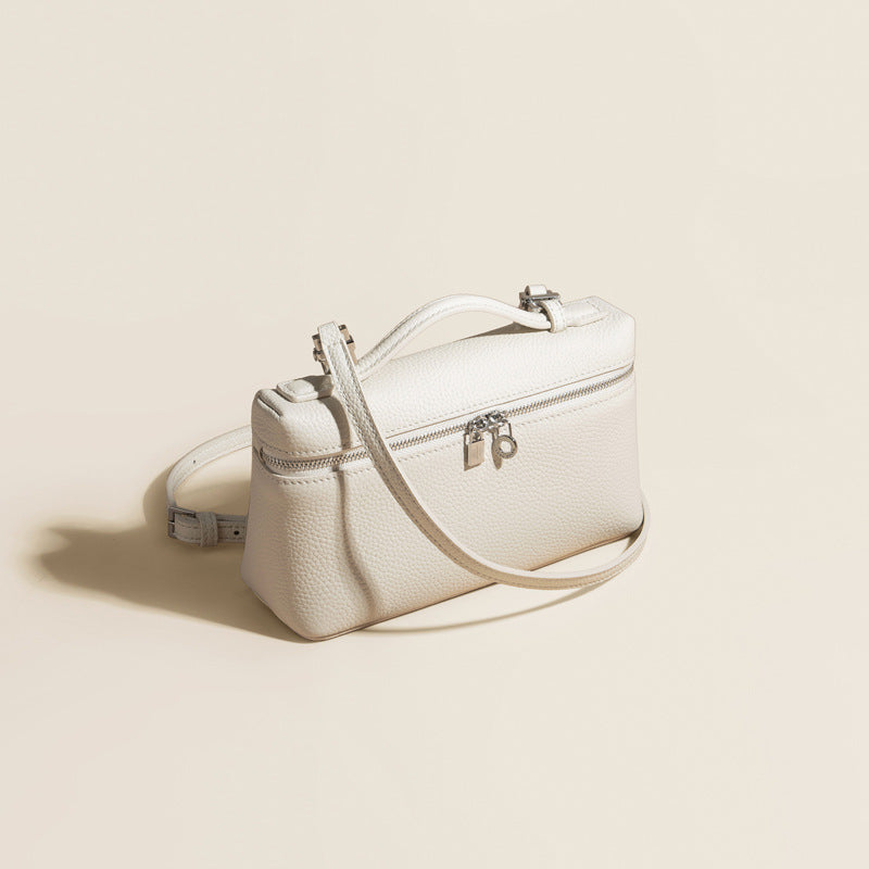 Women's Leather Niche Temperament Lunch Box Simple Small Square Bags