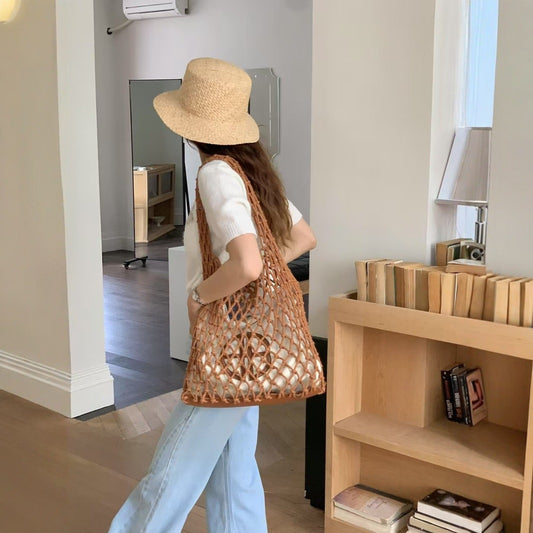 Women's Mori Style Cotton Hand Solid Color Handbags