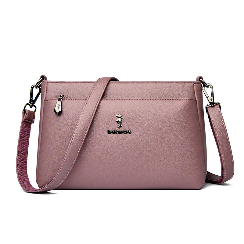 Women's Color Soft Leather Large Capacity More Than Crossbody Bags
